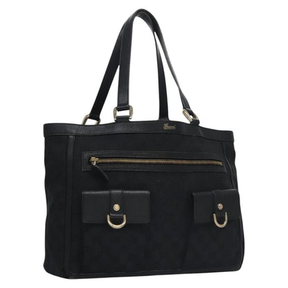 Gucci Abbey Pocket Tote GG Canvas, BLACK, CANVAS, Tote bag