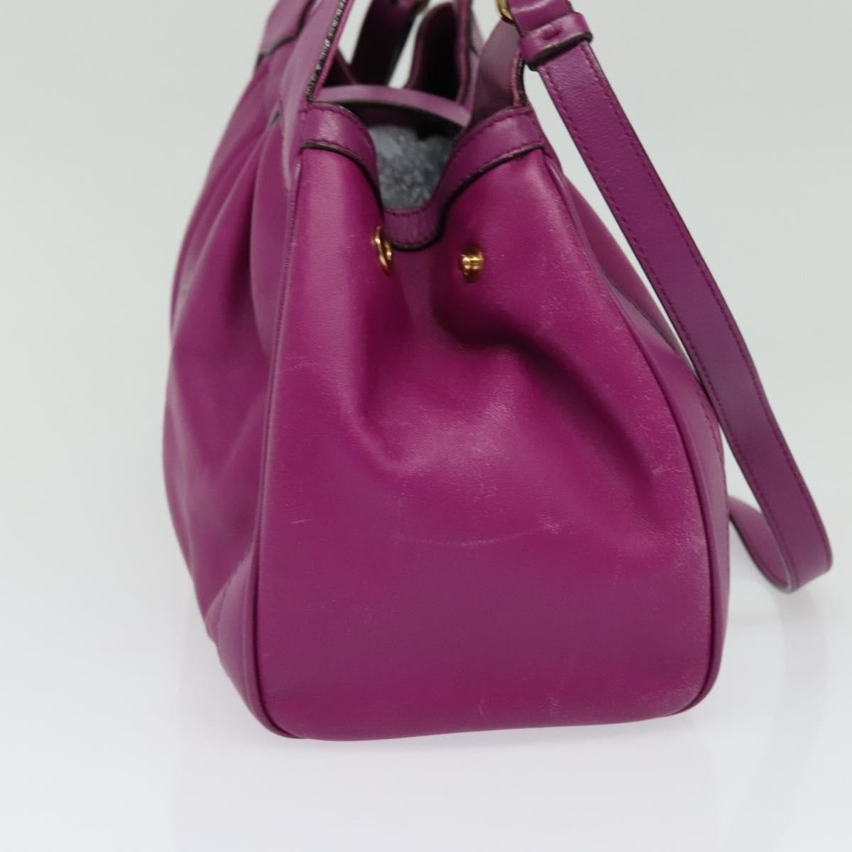 Salvatore Ferragamo Gancini handbag Leather, PURPLE, LEATHER, Handbag