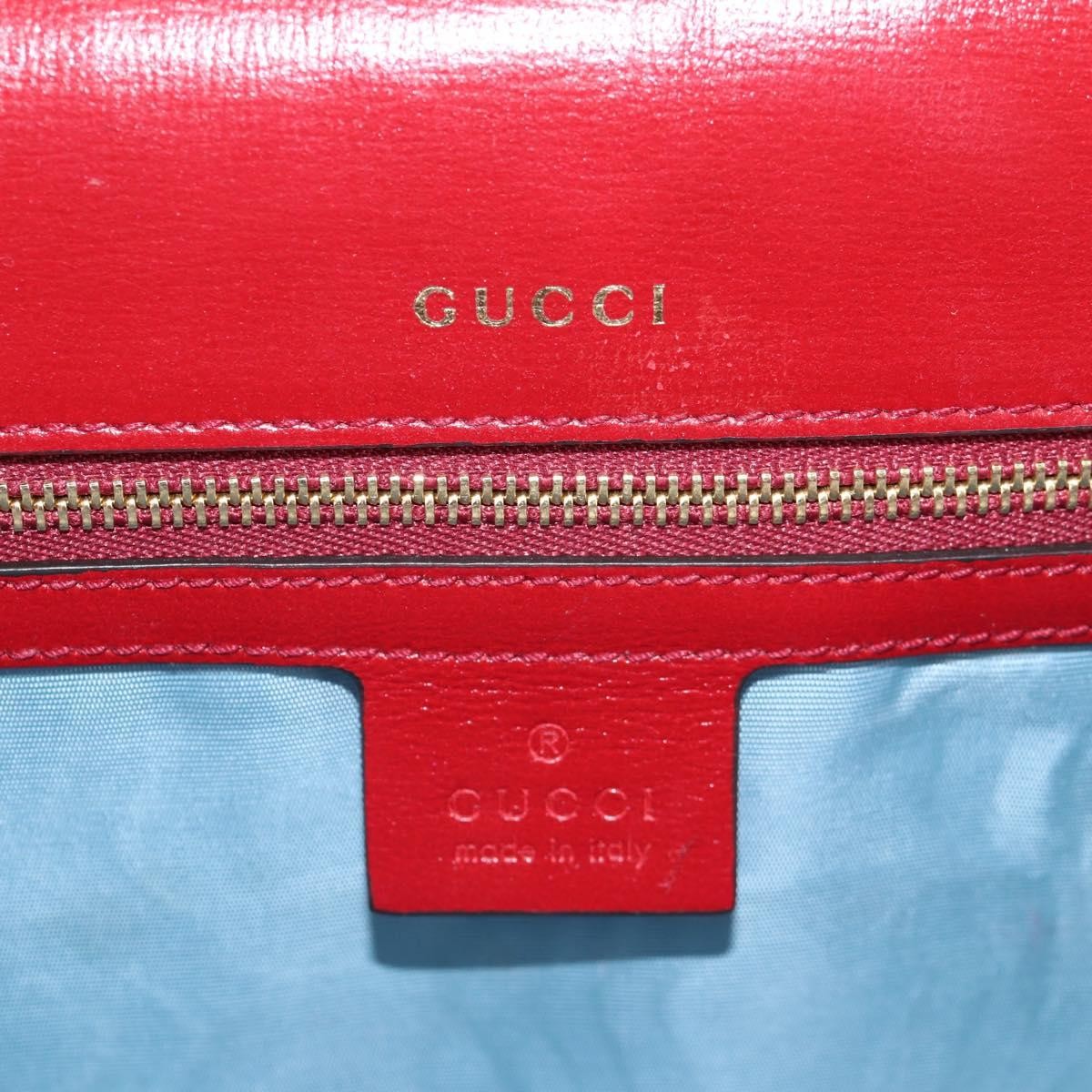Gucci GG Ring Shoulder Bag Leather, RED, LEATHER, Shoulder bag