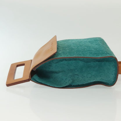 Celine Macadam Shoulder Bag Canvas, TURQUOISE, SUEDE, Shoulder bag