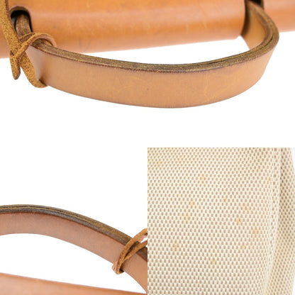 Hermes Herbag Zip Leather and Toile, BROWN, CANVAS, Travel bag