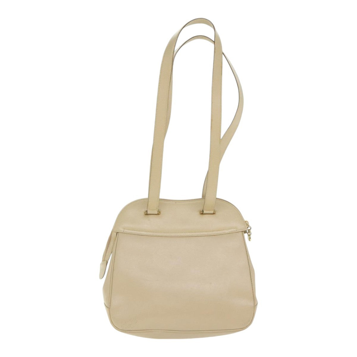 Salvatore Ferragamo Gancini Shoulder Bag Leather, BEIGE, LEATHER, Shoulder bag