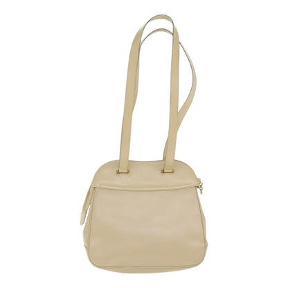 Salvatore Ferragamo Gancini Shoulder Bag Leather, BEIGE, LEATHER, Shoulder bag