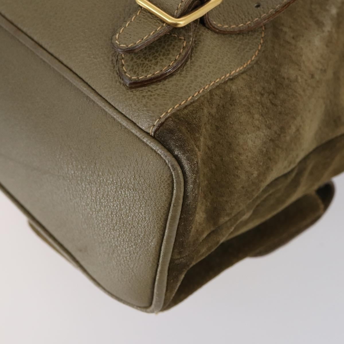 Gucci Vintage Bamboo Backpack Suede, KHAKI, SUEDE, Backpack