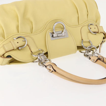 Salvatore Ferragamo Marisa Satchel Leather, YELLOW, LEATHER, Tote bag
