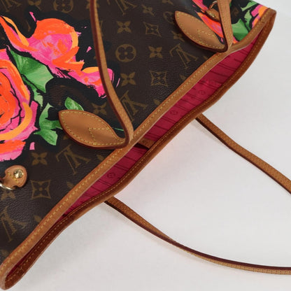 Louis Vuitton Neverfull Tote Limited Edition Monogram Roses, BROWN, CANVAS, Tote bag