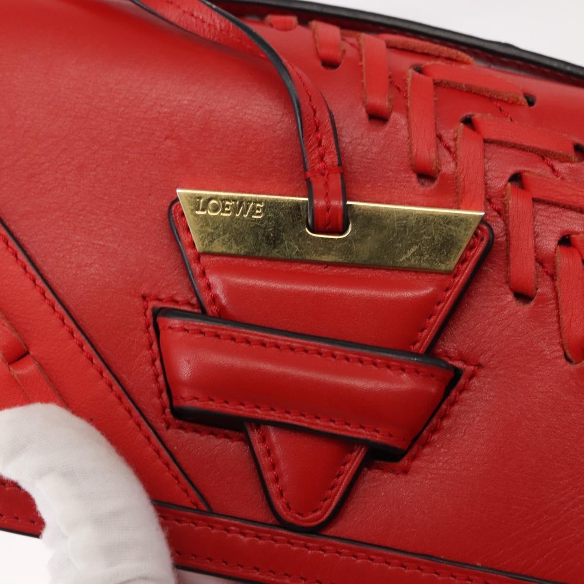 Loewe Barcelona Shoulder Bag Leather, RED, LEATHER, Shoulder bag