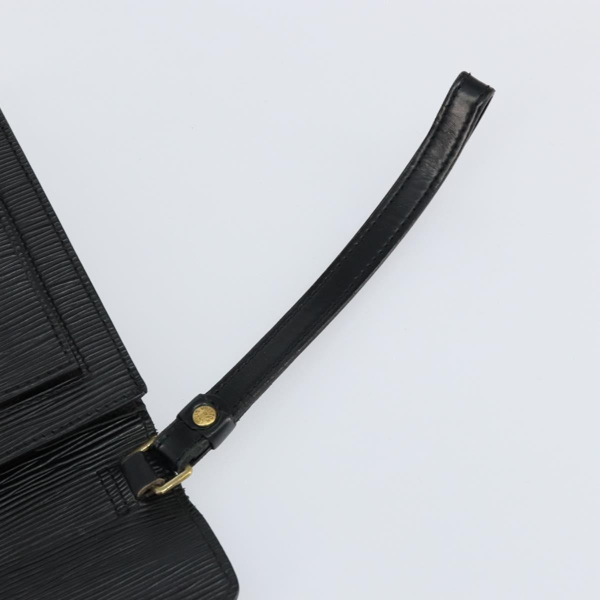 Louis Vuitton Dragonne Pochette Epi Leather, BLACK, LEATHER, Clutche & pouche