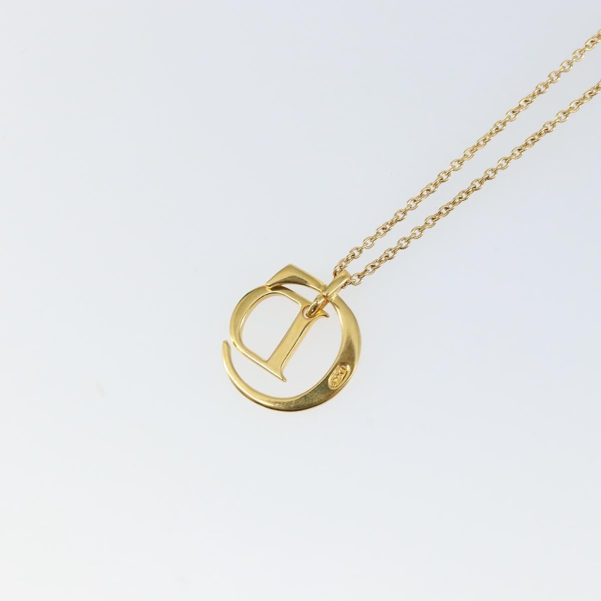 Christian Dior CD Pendant Necklace Metal, GOLD, METAL, Necklace