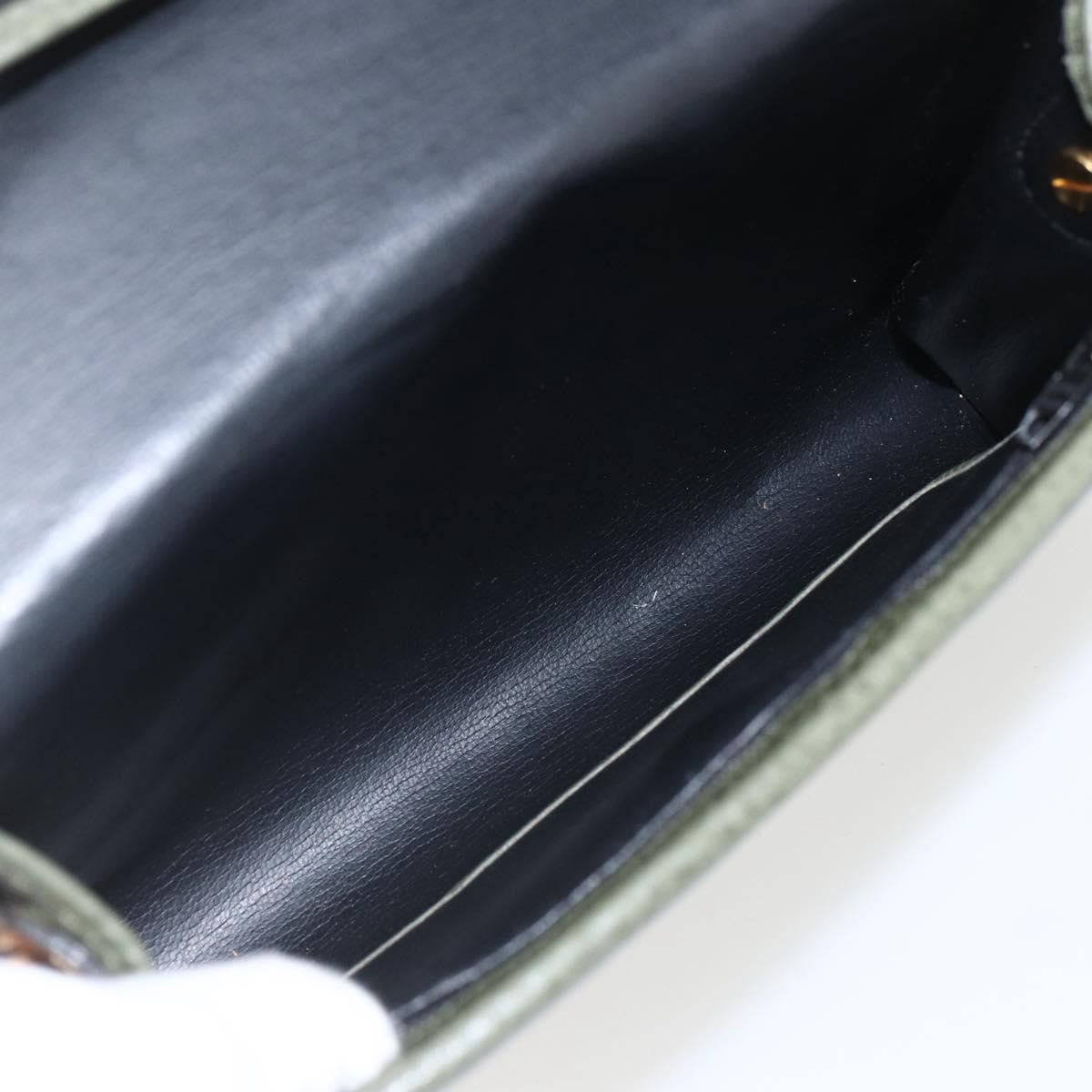 Christian Dior Vintage CD Flap Shoulder Bag Leather, KHAKI, LEATHER, Shoulder bag