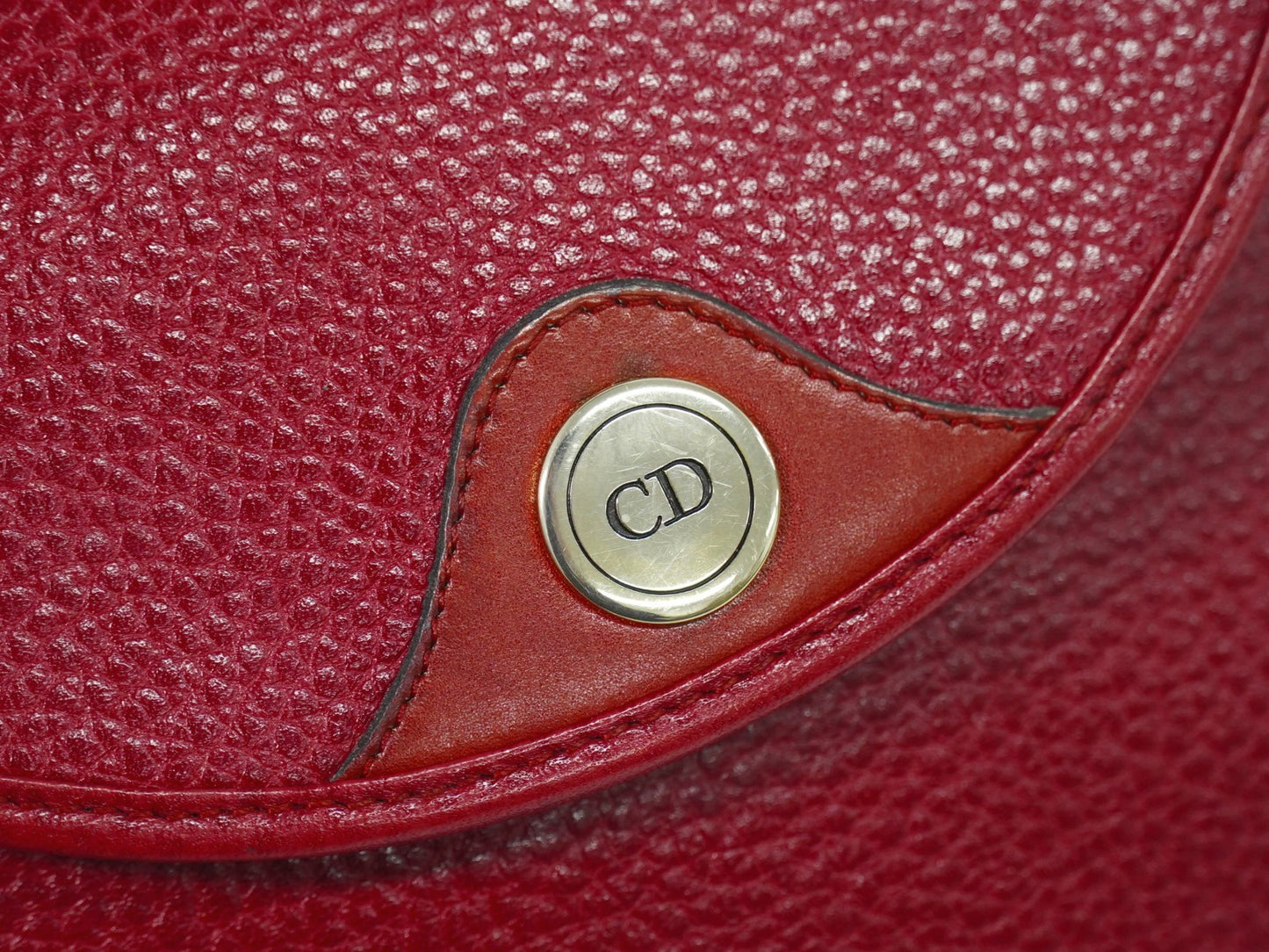 Christian Dior Vintage Shoulder Bag Leather, RED, LEATHER, Shoulder bag