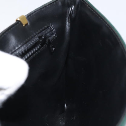 Celine Vintage Triomphe Flap Bag Leather, GREEN, LEATHER, Shoulder bag