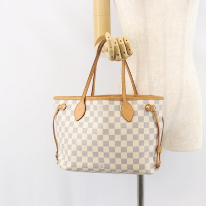 Louis Vuitton Neverfull Tote Damier azur, BEIGE, CANVAS, Tote bag