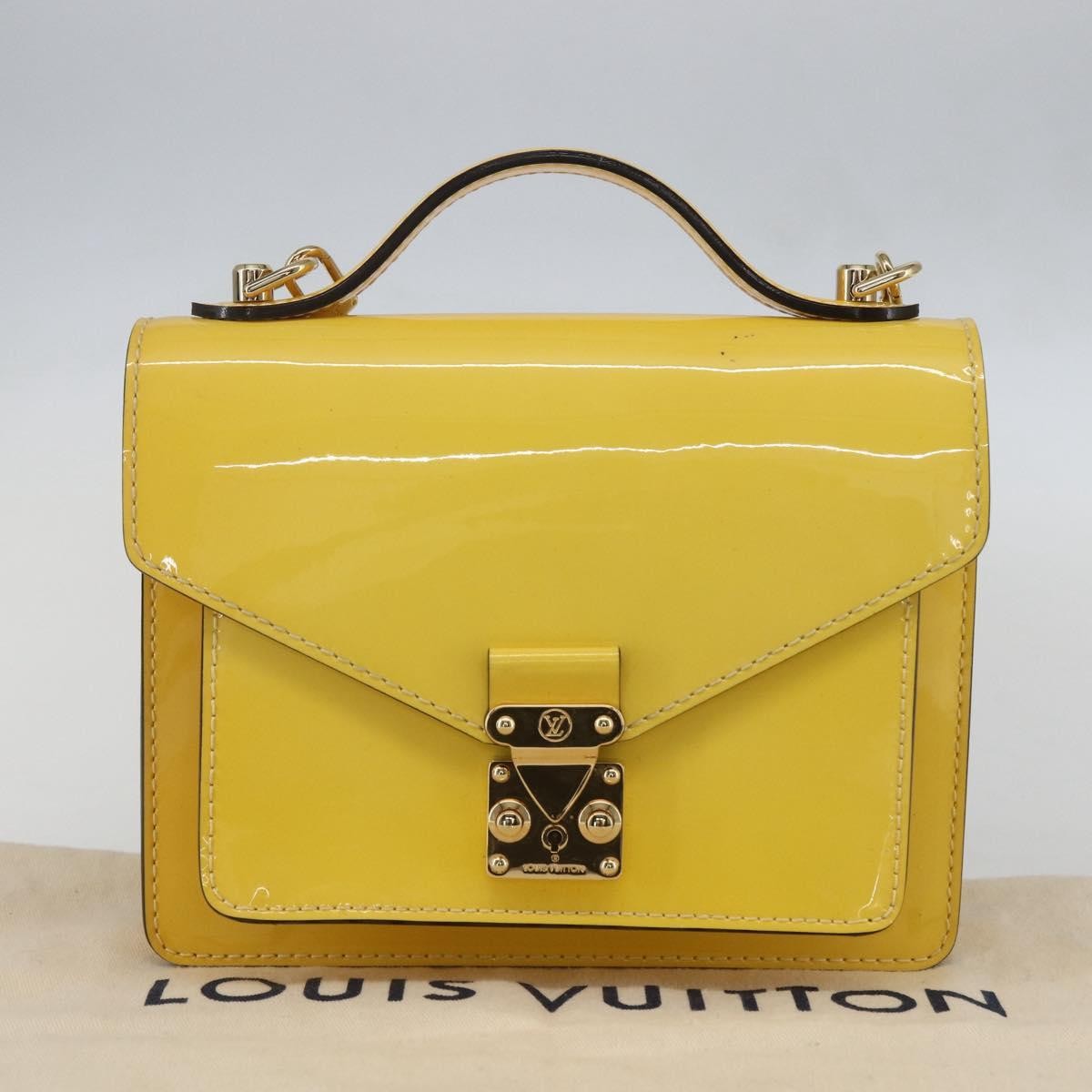 Louis Vuitton Monceau Handbag Vernis, Yellow, Patent Leather, Handbag