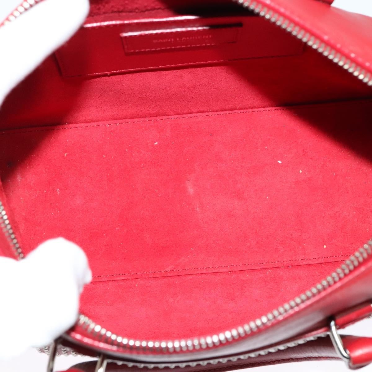 Saint Laurent Classic Baby Duffle Bag Leather, RED, LEATHER, Travel bag