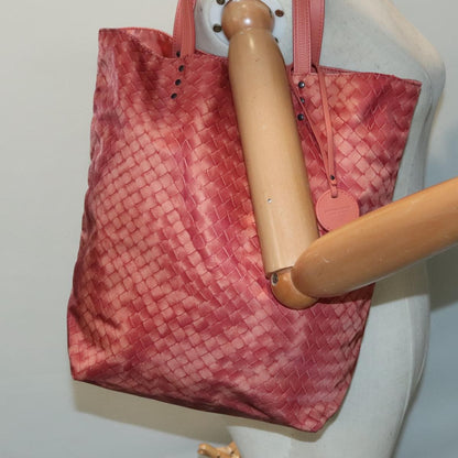 Bottega Veneta Intrecciolusion Tote Printed Nylon, ORANGE, NYLON, Tote bag
