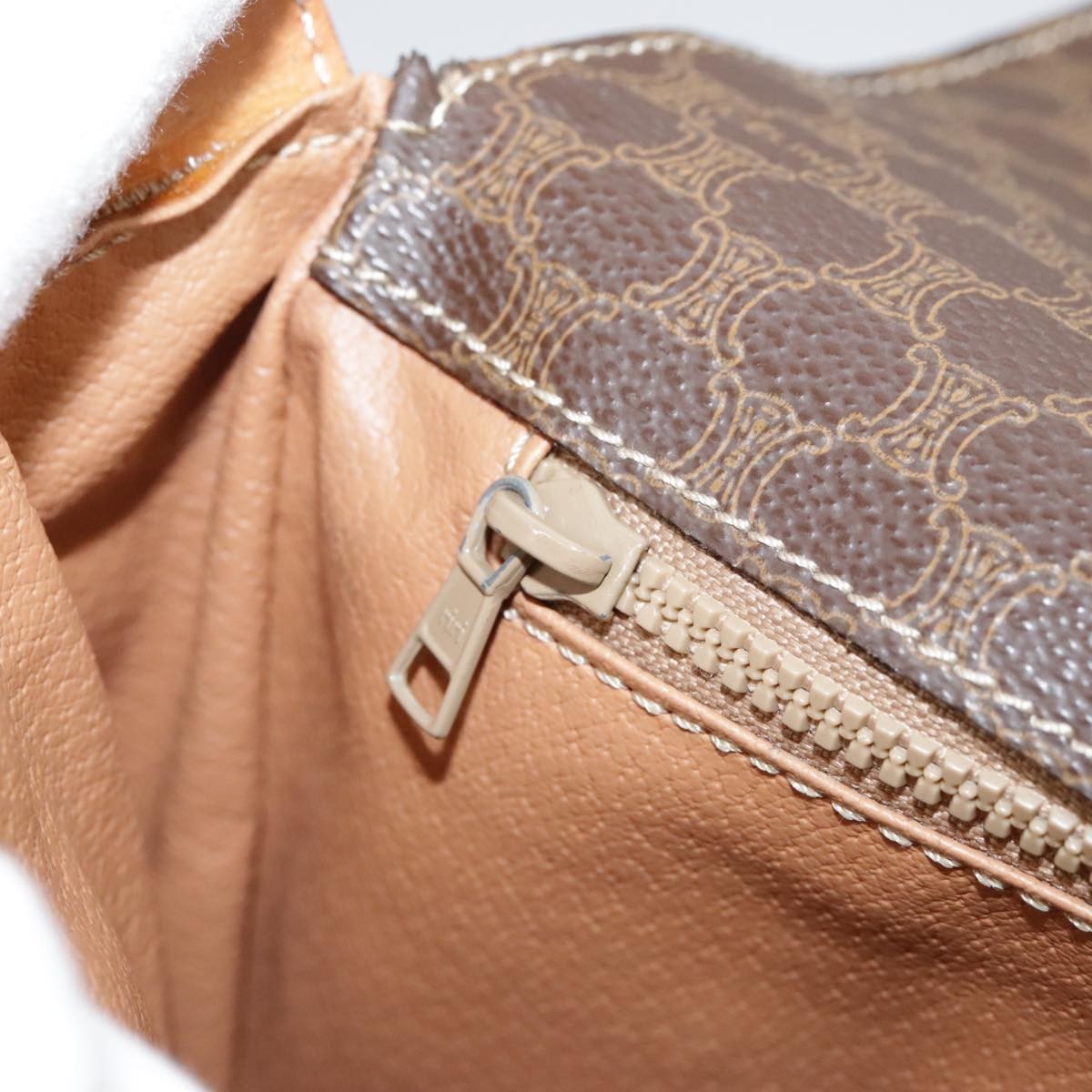 Celine Macadam Shoulder Bag PVC Leather, BROWN, CANVAS, Shoulder bag