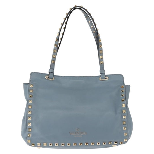 Valentino Garavani Rockstud Tote Soft Leather, BLUE, LEATHER, Tote bag