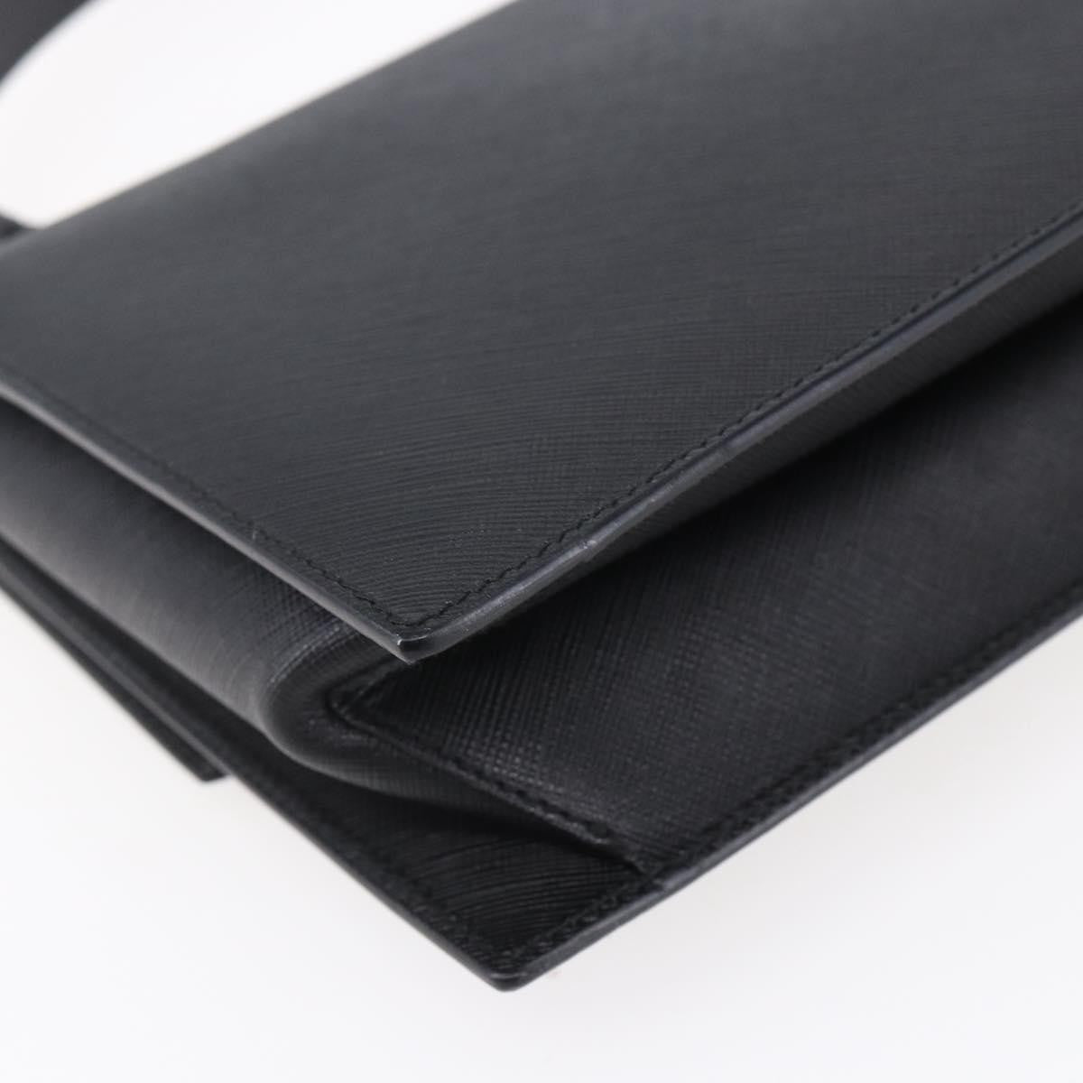 Salvatore Ferragamo Gancini handbag Leather, BLACK, LEATHER, Shoulder bag