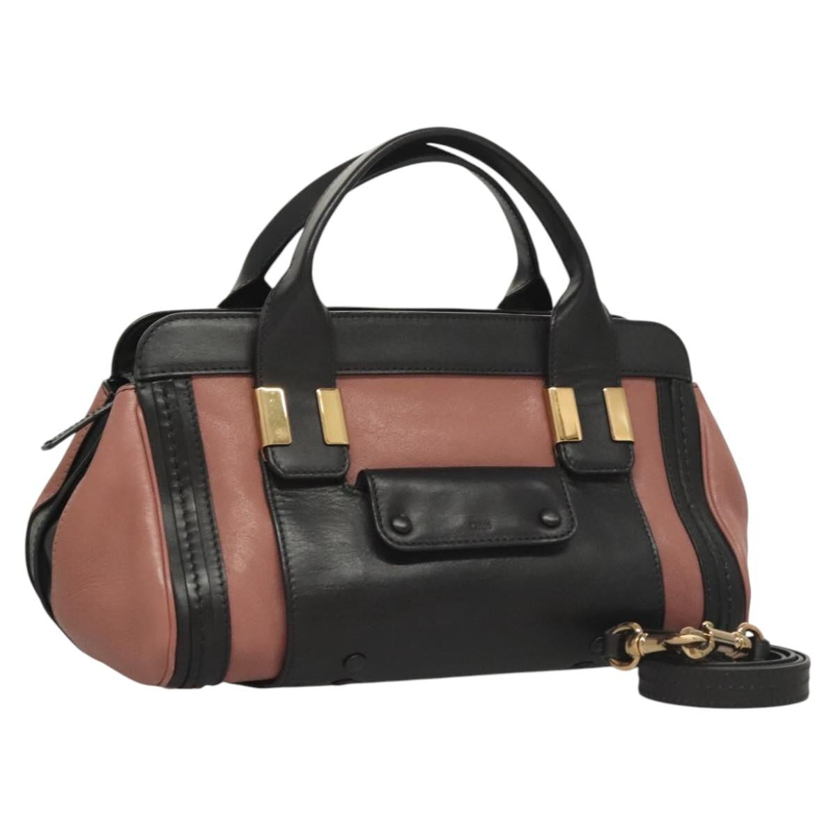 Chloe Alice Satchel Leather, PINK, LEATHER, Handbag