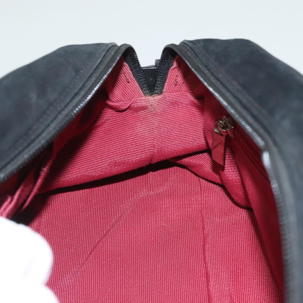 Salvatore Ferragamo Gancini handbag Suede, BLACK, SUEDE, Handbag