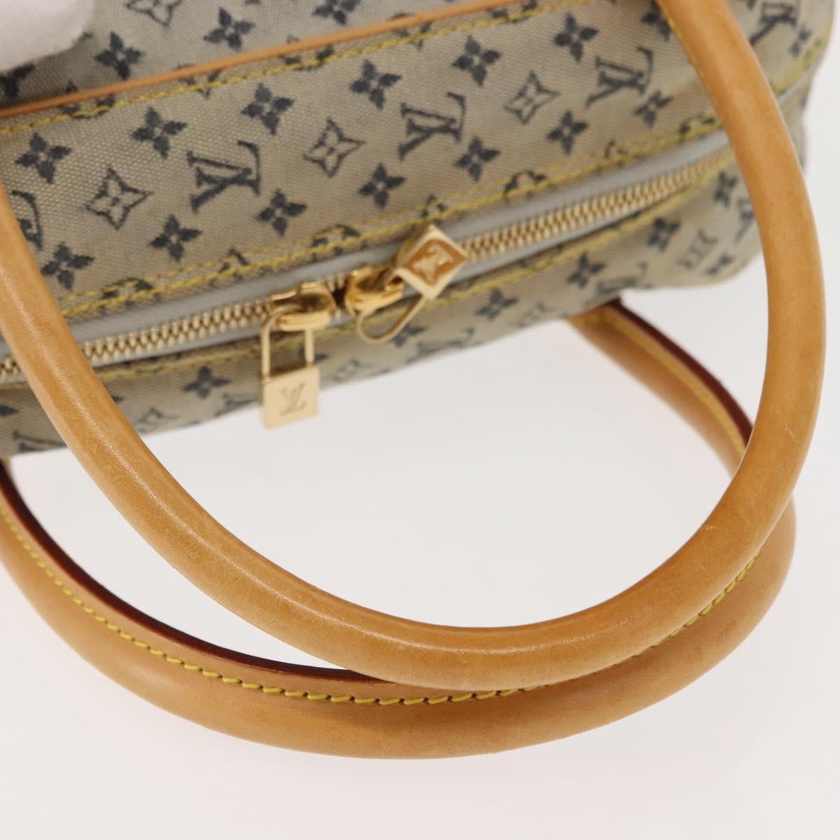 Louis Vuitton Marie Handbag Mini Lin, BLUE, CANVAS, Handbag