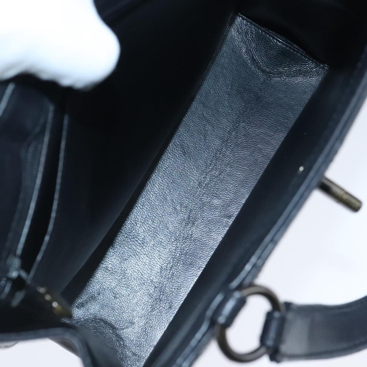 Chanel Vintage CC Turnlock Satchel Leather, BLACK, LEATHER, Handbag