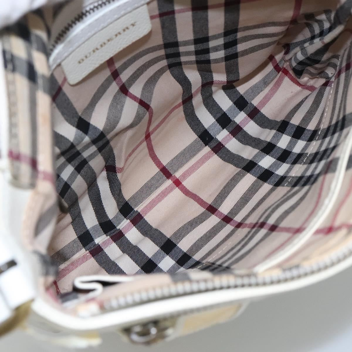 Burberry Vintage Shoulder Bag Leather, WHITE, LEATHER, Shoulder bag