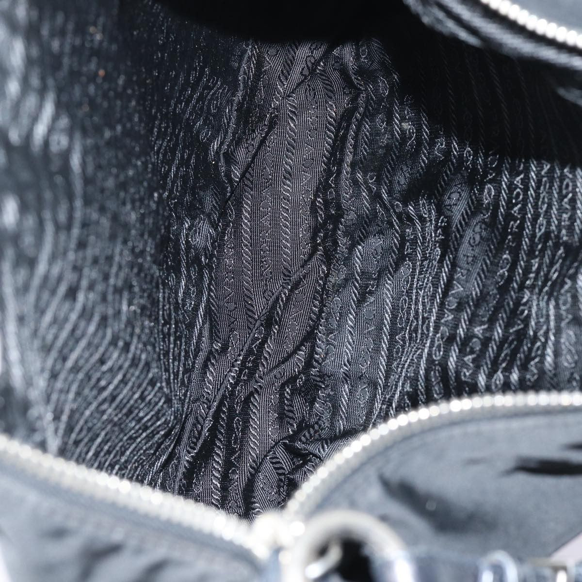 Prada Zip Hobo Tessuto with Leather, BLACK, NYLON, Shoulder bag