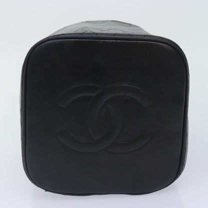 Chanel Vanity pouch Leather, BLACK, LEATHER, Toiletry Case