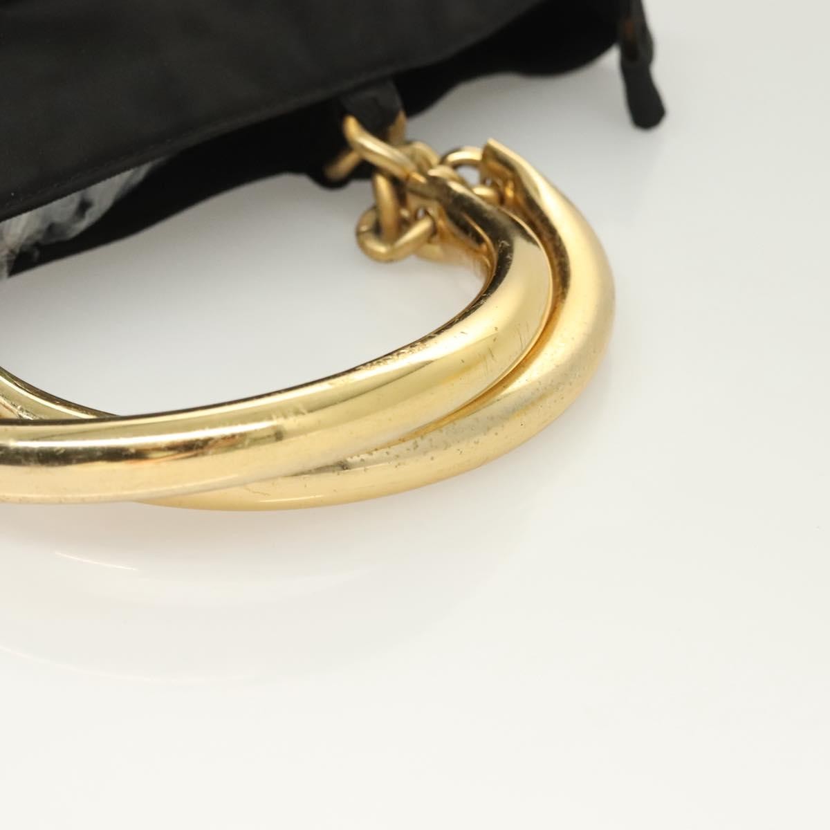 Prada Metal Handles Tote Tessuto, BLACK, NYLON, Handbag