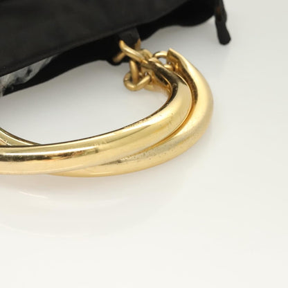 Prada Metal Handles Tote Tessuto, BLACK, NYLON, Handbag