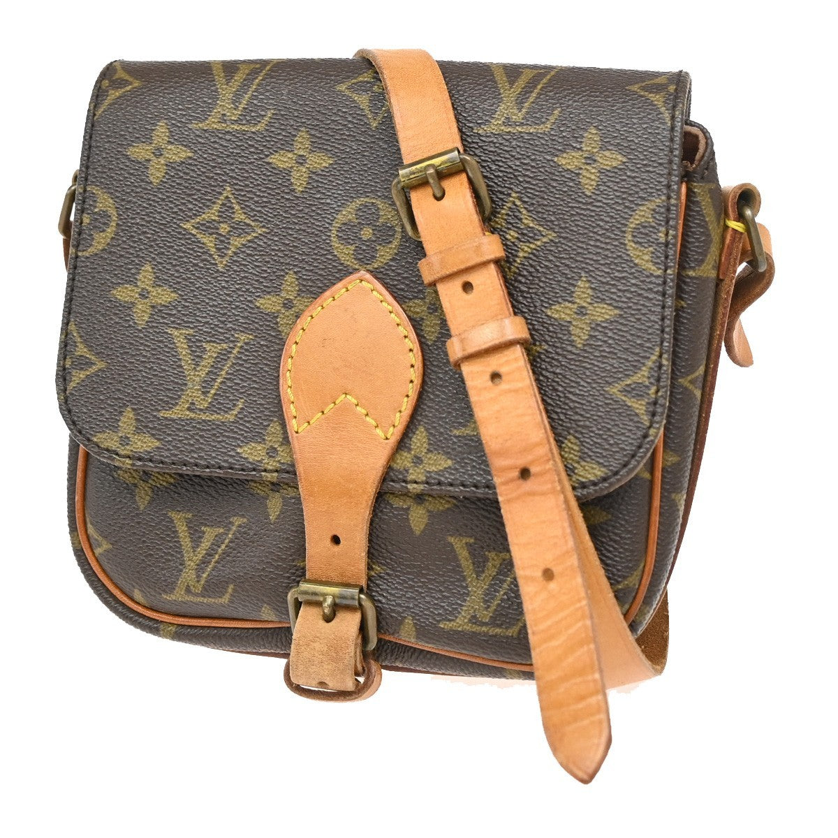 Louis Vuitton Cartouchiere Handbag Monogram Canvas, BROWN, CANVAS, Handbag