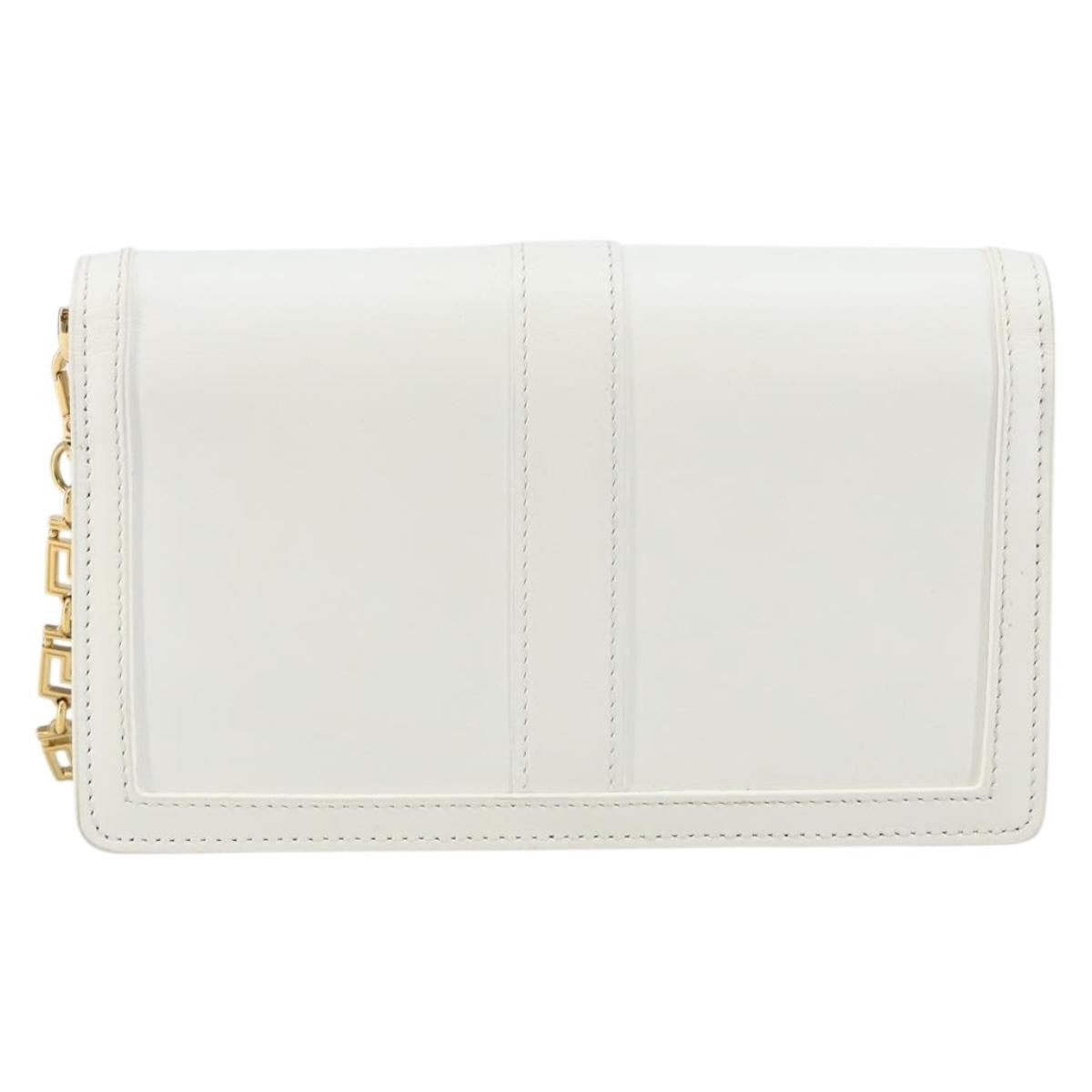 Versace Greca Goddess Wallet on Chain Leather, WHITE, LEATHER, Wallets