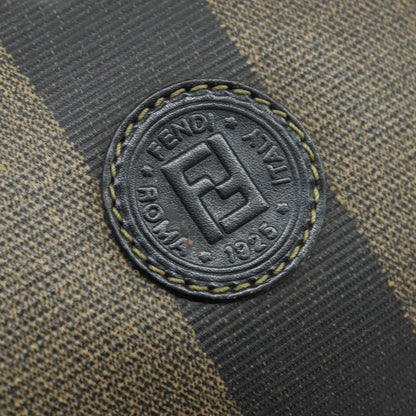 Fendi Vintage Pequin Boston Bag Coated Canvas, BROWN, CANVAS, Handbag