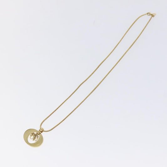 Christian Dior Round Logo Pendant Necklace Metal, GOLD, METAL, Necklace