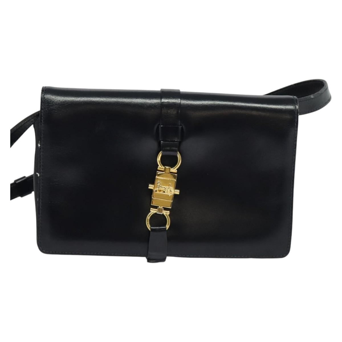 Celine Shoulder Bag Leather, NAVY, LEATHER, Shoulder bag