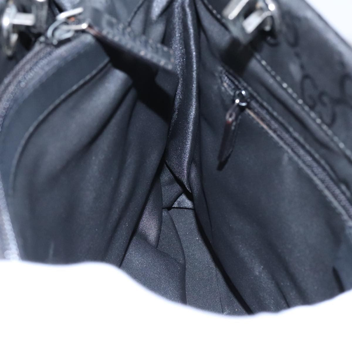 Gucci Vintage Bamboo Handle Tote GG Nylon, BLACK, NYLON, Tote bag