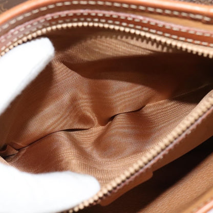 Celine Vintage Macadam Shoulder Bag Canvas and Leather, BROWN, CANVAS, Shoulder bag