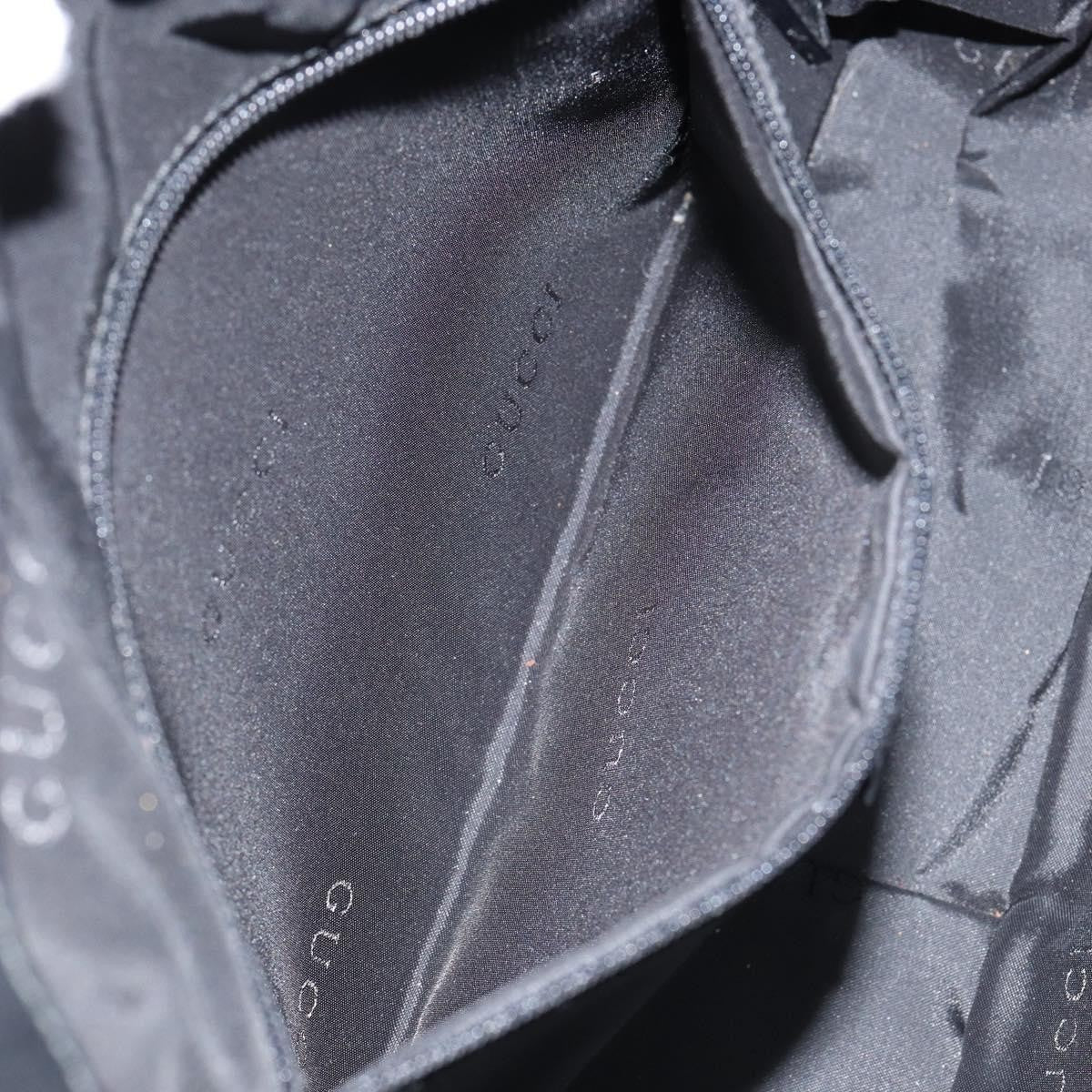 Gucci Vintage Bamboo Handle Open Hobo Leather, BLACK, LEATHER, Handbag