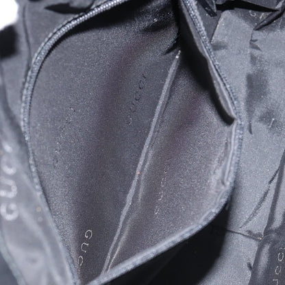 Gucci Vintage Bamboo Handle Open Hobo Leather, BLACK, LEATHER, Handbag