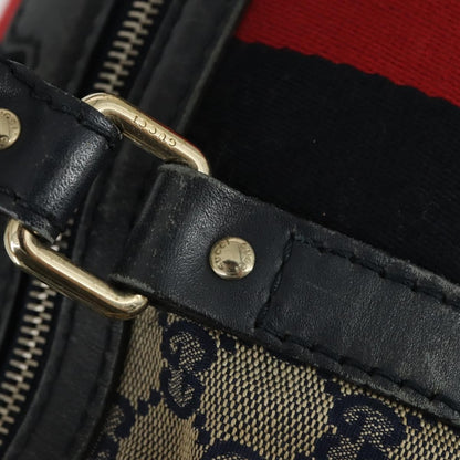 Gucci Vintage Web Boston Bag GG Canvas, NAVY, CANVAS, Handbag