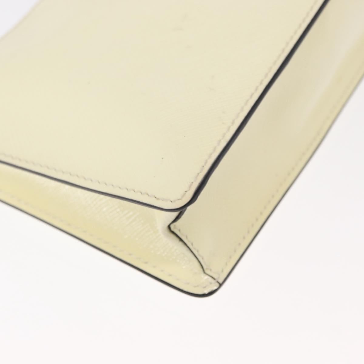 Prada Chain Crossbody Bag Vernice Saffiano Leather, WHITE, LEATHER, Shoulder bag