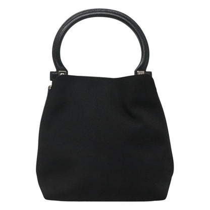 Salvatore Ferragamo Gancini handbag Canvas, BLACK, CANVAS, Handbag