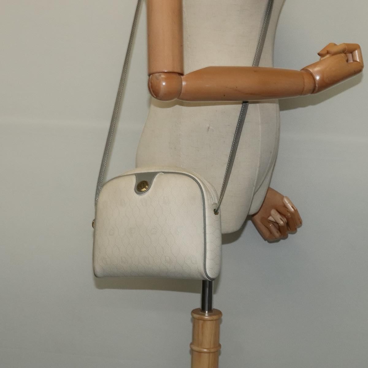 Christian Dior Vintage Honeycomb Shoulder Bag Canvas, WHITE, CANVAS, Shoulder bag