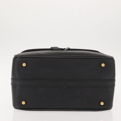 Gucci Vintage Bamboo Vanity Case Leather, NAVY, LEATHER, Handbag