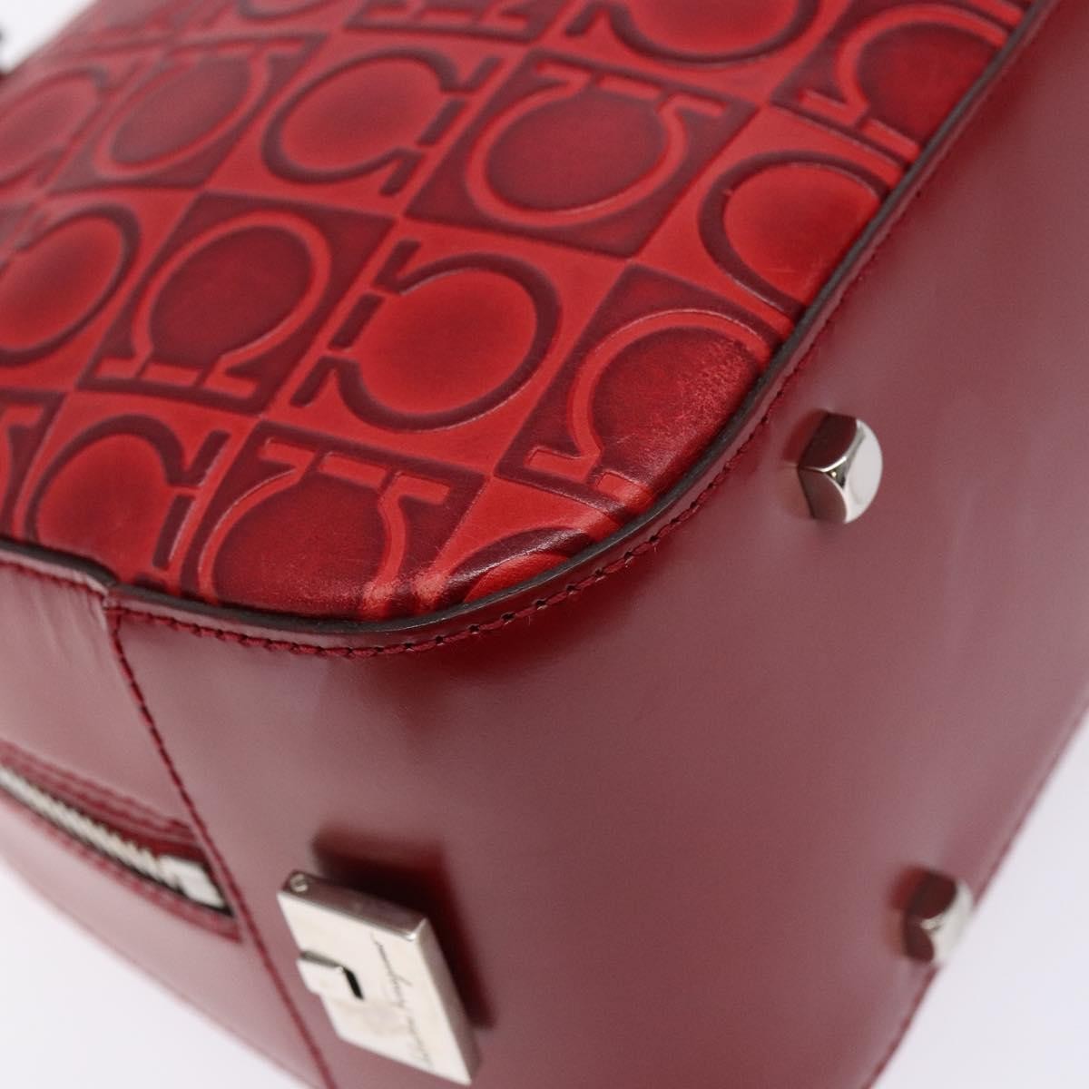 Salvatore Ferragamo Gancini Shoulder Bag Leather, RED, LEATHER, Shoulder bag