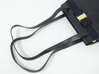 Salvatore Ferragamo Vara shoulder Bag Leather, BLACK, LEATHER, Shoulder bag