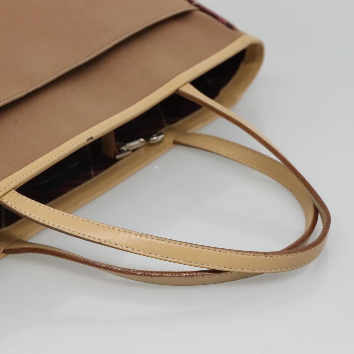 Burberry Nova Check Tote Leather, BEIGE, CANVAS, Tote bag