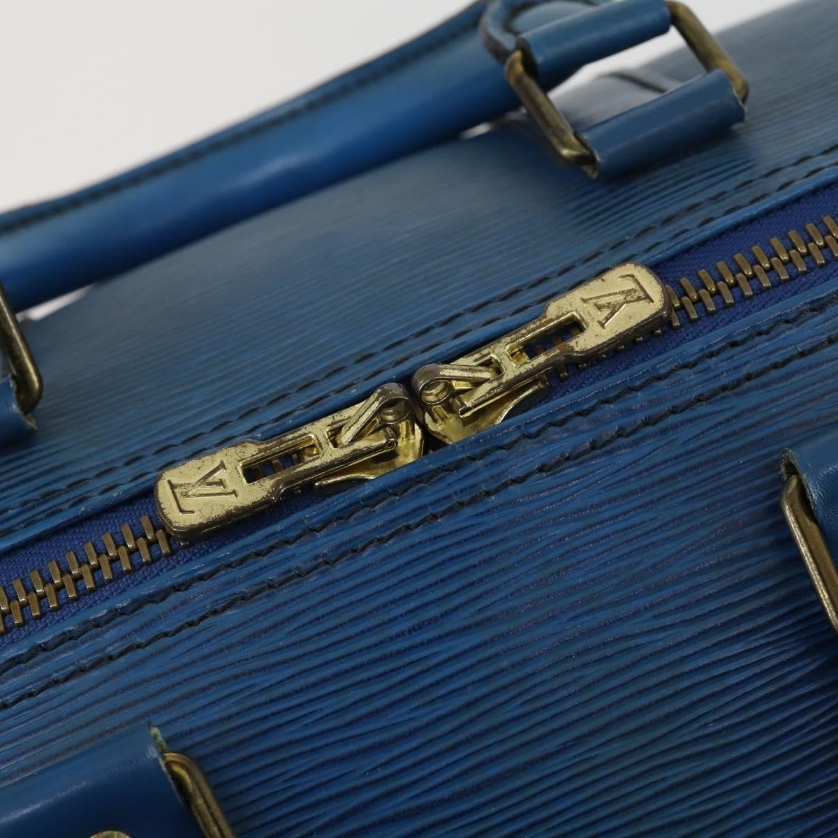 Louis Vuitton Keepall Bag Epi Leather, BLUE, LEATHER, Travel bag